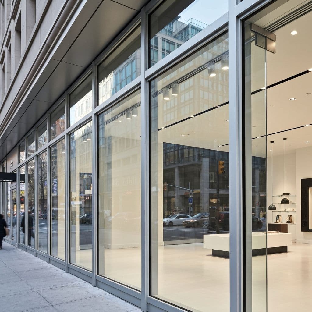 Commercial storefront glass